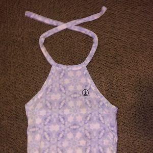 Blue Backless Tie Up TyeDie